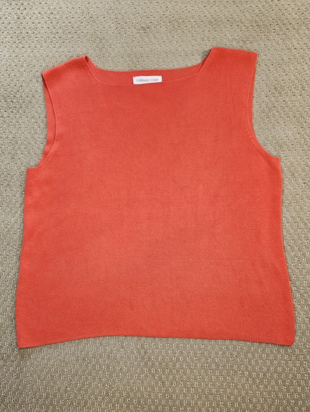 Coldwater Creek silk cotton blend orange sleeveless crop sweater tank size L